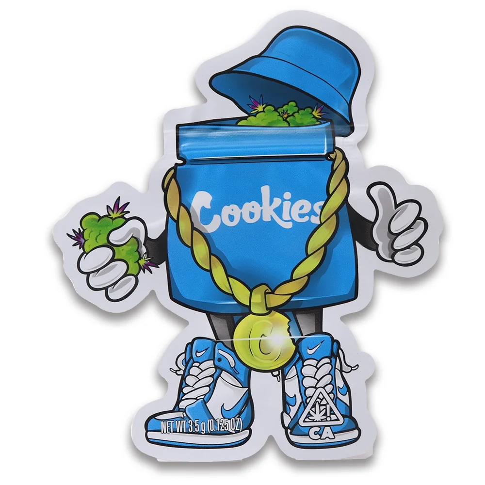 Cookies Cutout 3.5 Grams Smell Proof Mylar Empty Bags